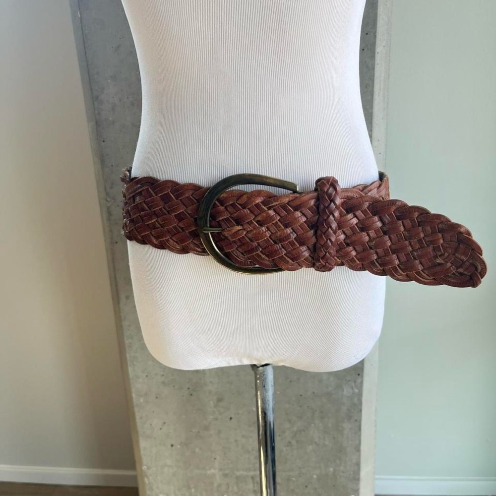 Woven Brown Belt with Buckle